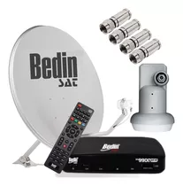 Kit De Antena Bedin + Receptor Bedin Sat + Conector + Lnbf