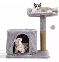 Rascador Árbol Para Gatos - Dos Niveles - Cama Casa