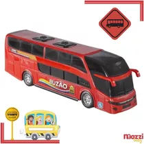 Carrinho De Brinquedo Mini Ônibus Buzão 2 Andares Vermelho