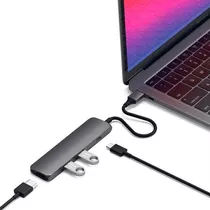 Hub Usb-c Satechi Slim 4 Portas Hdmi 60w Macbook Space Gray