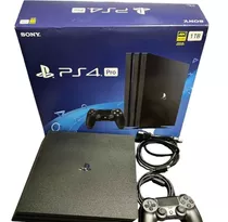 Ps4 Pro 1tb Playstation 4 Pro Cuh-7015b Jet Black 2 Controle