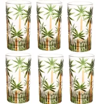 Jogo De Copos Altos Wolff Palm Tree Handpaint 330 Ml - 6 Pe