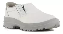 Zapato De Trabajo, Seguridad, Sin Puntera, Blanco C/elástico