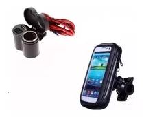 Kit Toma 12v Usb + Porta Celular Gps Moto Bitemarket