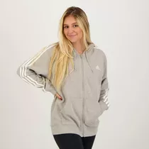 Jaqueta adidas 3 Listras Feminino Cinza