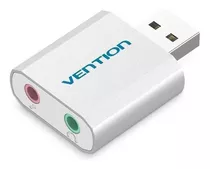 Tarjeta De Sonido Externa Usb De Color Plateado Vention Para Teléfono P2 Y Micrófono