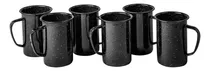 Juego De 6 Tarros Cerveceros De Peltre Negro 620 Ml Cinsa