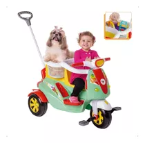 Triciclo Moto Duo Colo Passeio Crianças Gemeos Pet Calesita