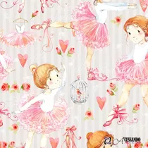 Papel De Parede Adesivo Bailarina Dança Rosa Infantil 116 