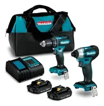 Kit Makita Dlx2416yx2 18v Taladro Percutor +atornillador Imp