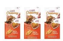 Alimento Snack Húmedo Gatos Catit Creamy Sabor Pollo X3 Und