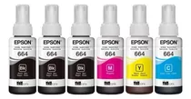 Kit 6 Tintas Epson 664 - L365 L375 L380 L395 L396 L455