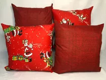 Kit 4 Almofadas Natal Cheias Com Refil Decorativas Promoção