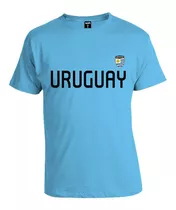 Camiseta Estampada Uruguay Con Escudo De Bandera Disershop