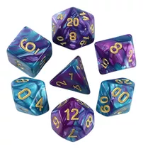 Kit 7 Dados Rpg D&d D4 D6 D8 D10 D%(00-90) D12 D20