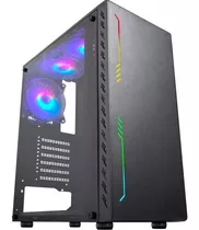 Gabinete Gamer K-mex Cg10tp Kratos4 Painel C/ Led Rgb S/ Fan Cor Cinza