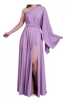 Vestido Feminino Longo , Grego Romano, Com Fenda 058