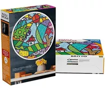 Quebra-cabeça 600 Pçs Romero Britto Circular Dia De Sol 4263