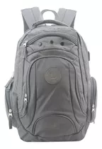 Mochila Wilson Porta Notebook 65.11084 Color Gris Diseño Liso 35l