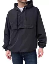 Anorak Negro - Gris Topo Rompeviento Impermeable