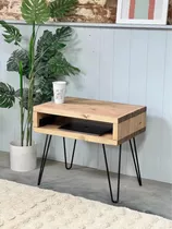 Mesa Ratona Elevable De Madera Con Patas De Hierro Hairpin