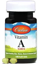  Vitamina A 10.000 Iu 100 Softgels Carlson - Piel Y Huesos 