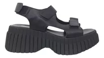 Sandalias Abrojo Y Plataforma Crudo Negro Mujer 35 Al 40