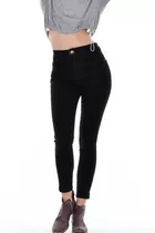 Jeans Mujer Sisa Black Clasico Chupin Tiro Alto 