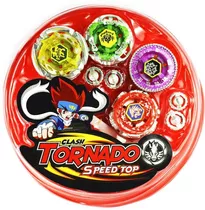 4 Beyblade De Metal Sem Led + 2 Lancador Beibleide + Arena