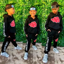 Conjunto Moletom Naruto Akatsuki Anime Juvenil Blusa E Calça