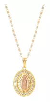 Medalla P/ Bautizo Virgen De Guadalupe Con Cadena Oro 10k 