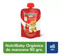 Nutribaby Organico Pure Fruta Manzana Pouch 90 Gr X 6 Un