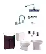 Juego De Griferías Sanitario Bidet Ferrum Baño Mueble Duchon