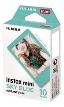 Filme Instax Mini Sky Blue C/ 10 Fotos Fujifilm Moldura Azul