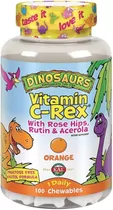 Kal | Vitamin C-rex | 100 Chewable Tablets | Orange