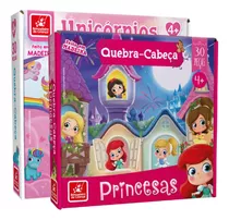 Kit Puzzle Quebra Cabeça Princesas 30 Pçs + Unicórnio Oferta