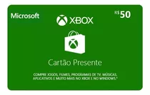 Cartão Presente Pré Pago Xbox Live R$ 50 Reais Gift Card