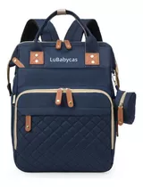 Mochila Maternal Lubabycas Impermeable Con Accesorios Azul