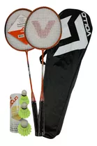 Kit Badminton Raquetes Petecas Vb002 Vollo Ideal Escolas