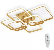  Lustre Moderno De Led Sala Jantar Dourado 3 Tons Controle