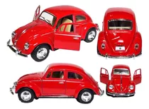 Carrinho Coleção Fusca Metal Miniatura 1:32 Vermelho Fricção