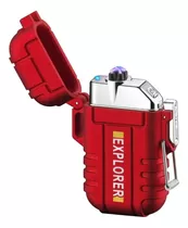 Encendedor Plasma Usb Waterproof Windproof Camping Rojo