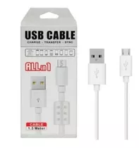 Cabo De Dados E Carregador Micro Usb V8 Cor Branco