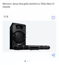 Equipo. Sony Hcd-gt3d Usb/bt/rca 720w Real C/ Tripode