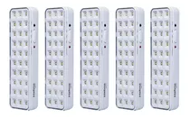 Kit 5 Luminária De Emergência Autônoma De Led 30l Intelbras Cor Cinza 110v/220v