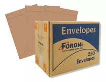 Envelope Kraft/pardo Folha A4 22,9x32,4cm Caixa 250 Unidades Cor Kraft