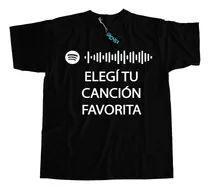 Remera Música Spotify Elegí Tu Canción Algodón Premium