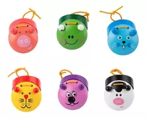 Kit 6 Peças De Castanhola Animais Musicalização Infantil