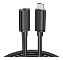 Cable Alargue Usb C - Hembra Macho 2 Metros Color Negro