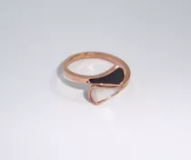 Anillo Titanium Acero Con Nacar Blanco Y Negro Sz 6